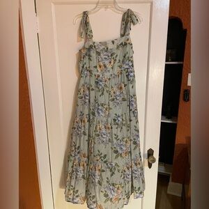Floral Dress in Green and Blue